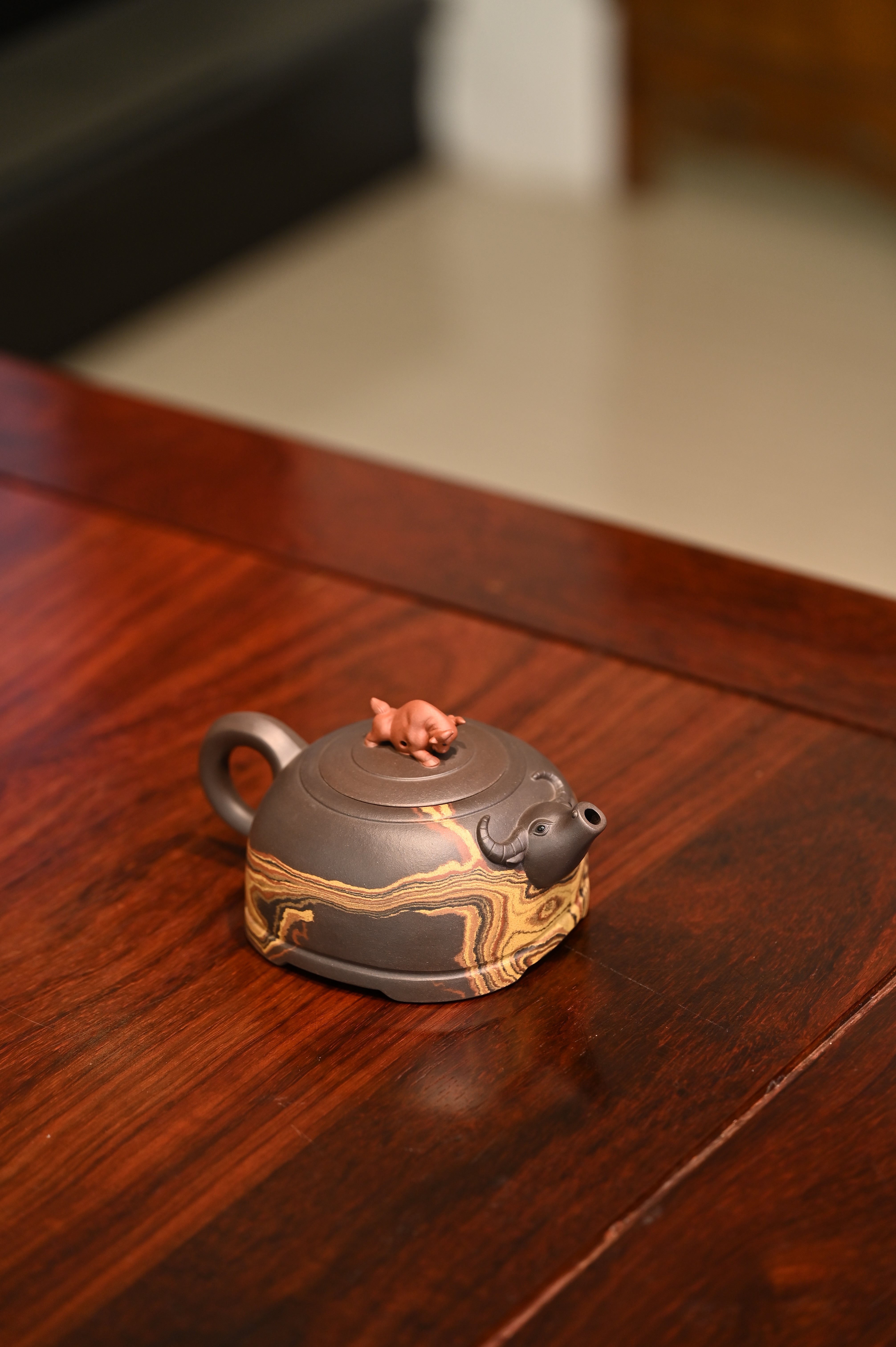 Siyutao teapot bull full handcraft 360ml yixing teapot