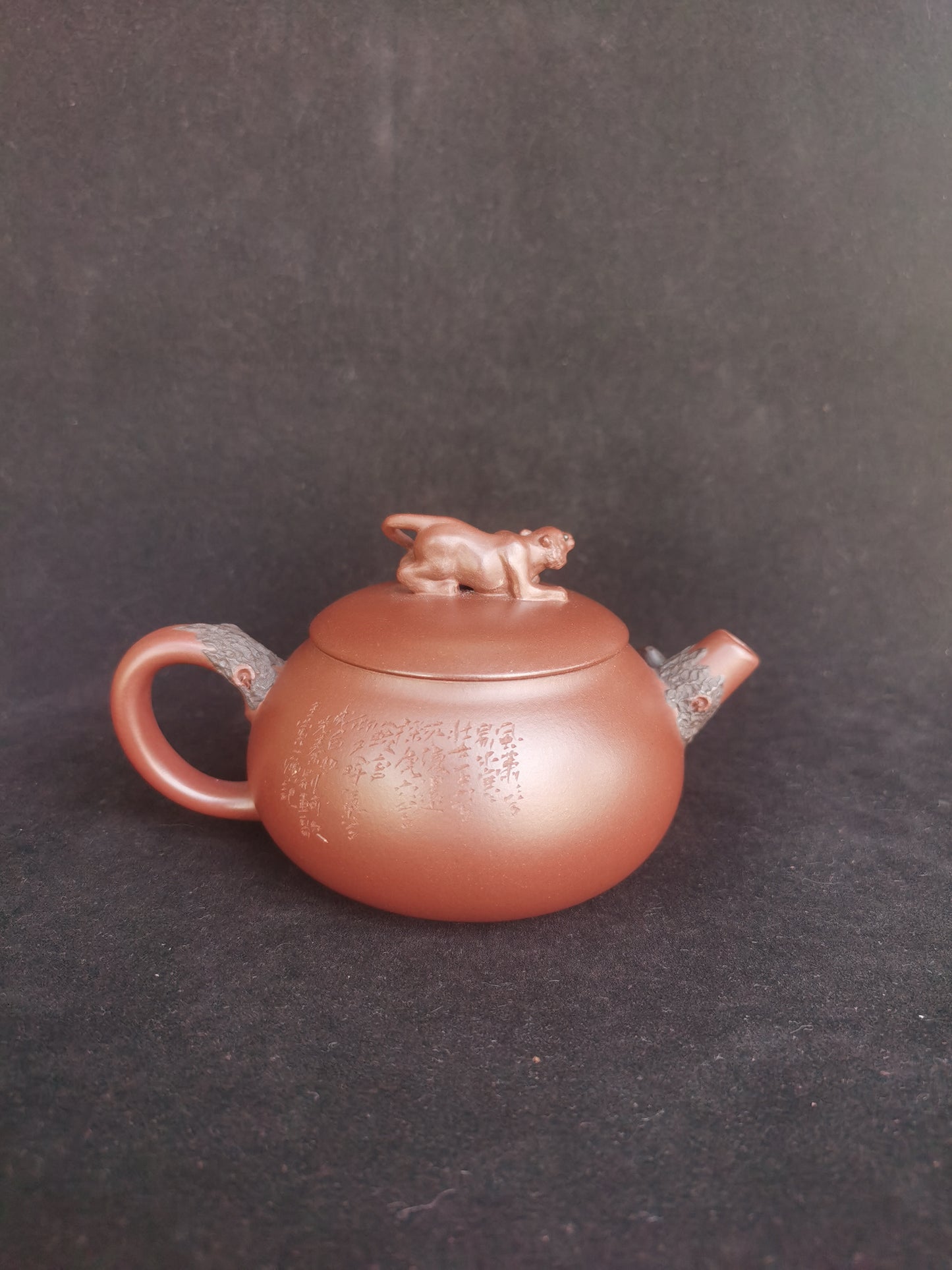 Yixing teapot leopard 200ml Gu Fa Lian ni (Most Archaic Clay Forming)DiCaoQing clay from HuangLongMine4  full handmade